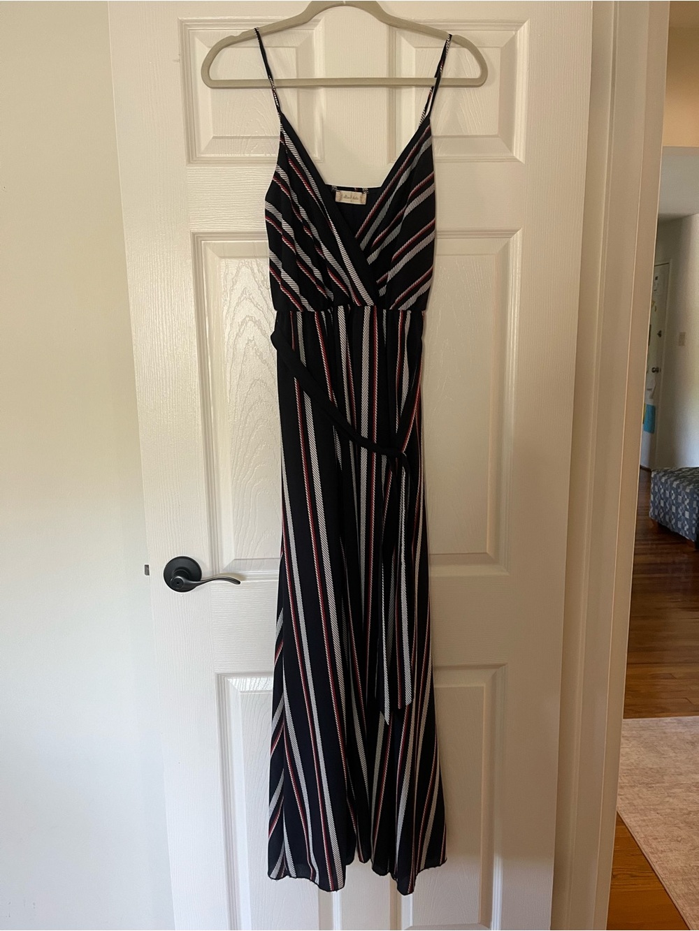 Altar’d State Striped Maxi Dress - Navy, Red & White - Size Small